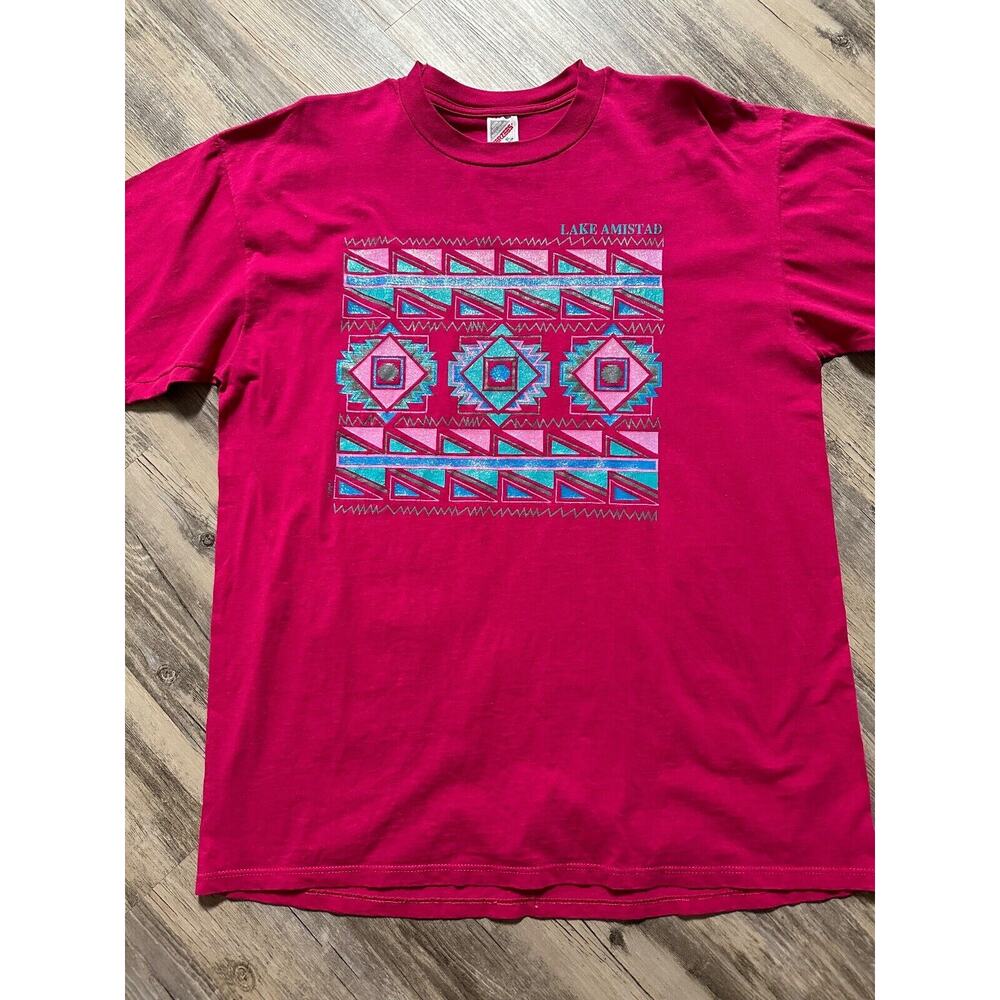 VTG Lake Amistad T-Shirt Men's Size XL Single Stitch Made In USA Jerzees Travel - Picture 2 of 8